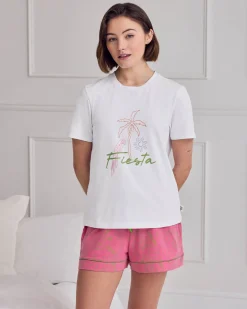 Organic Cotton Fiesta Graphic Print Short Pyjama Set