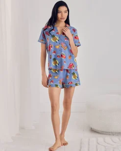 Organic Cotton Fruit Party Print Button Up Short Pyjama Set