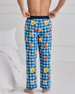 Organic Cotton Gingham Tropical Fruit Print Long Pyjama Bottoms