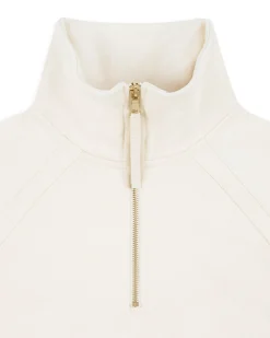 Organic Cotton Half-Zip Sweatshirt - Cream
