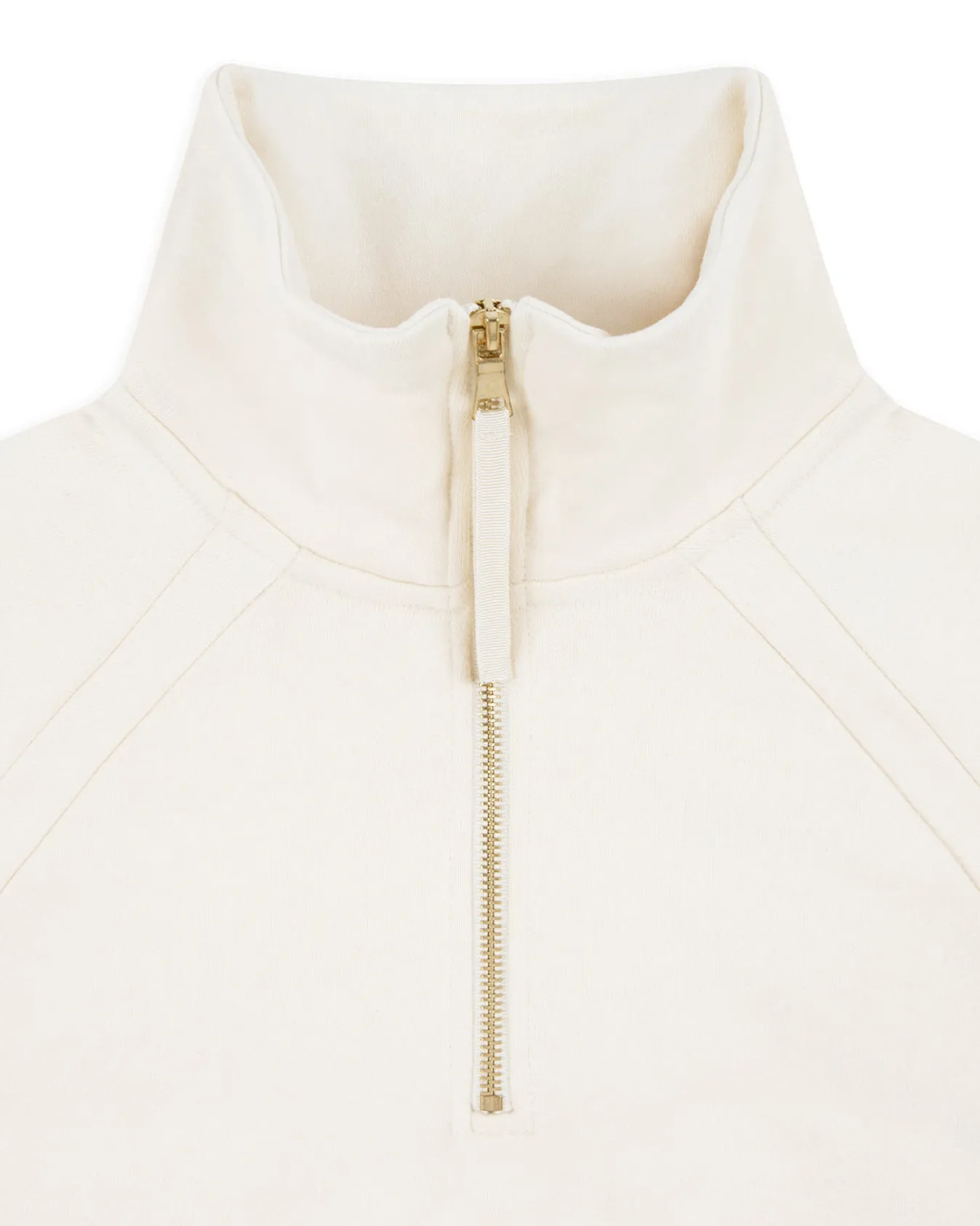 Organic Cotton Half-Zip Sweatshirt - Cream