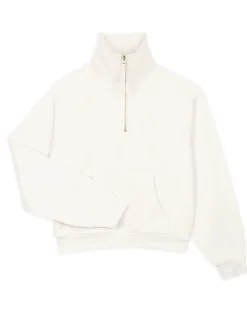 Organic Cotton Half-Zip Sweatshirt - Cream
