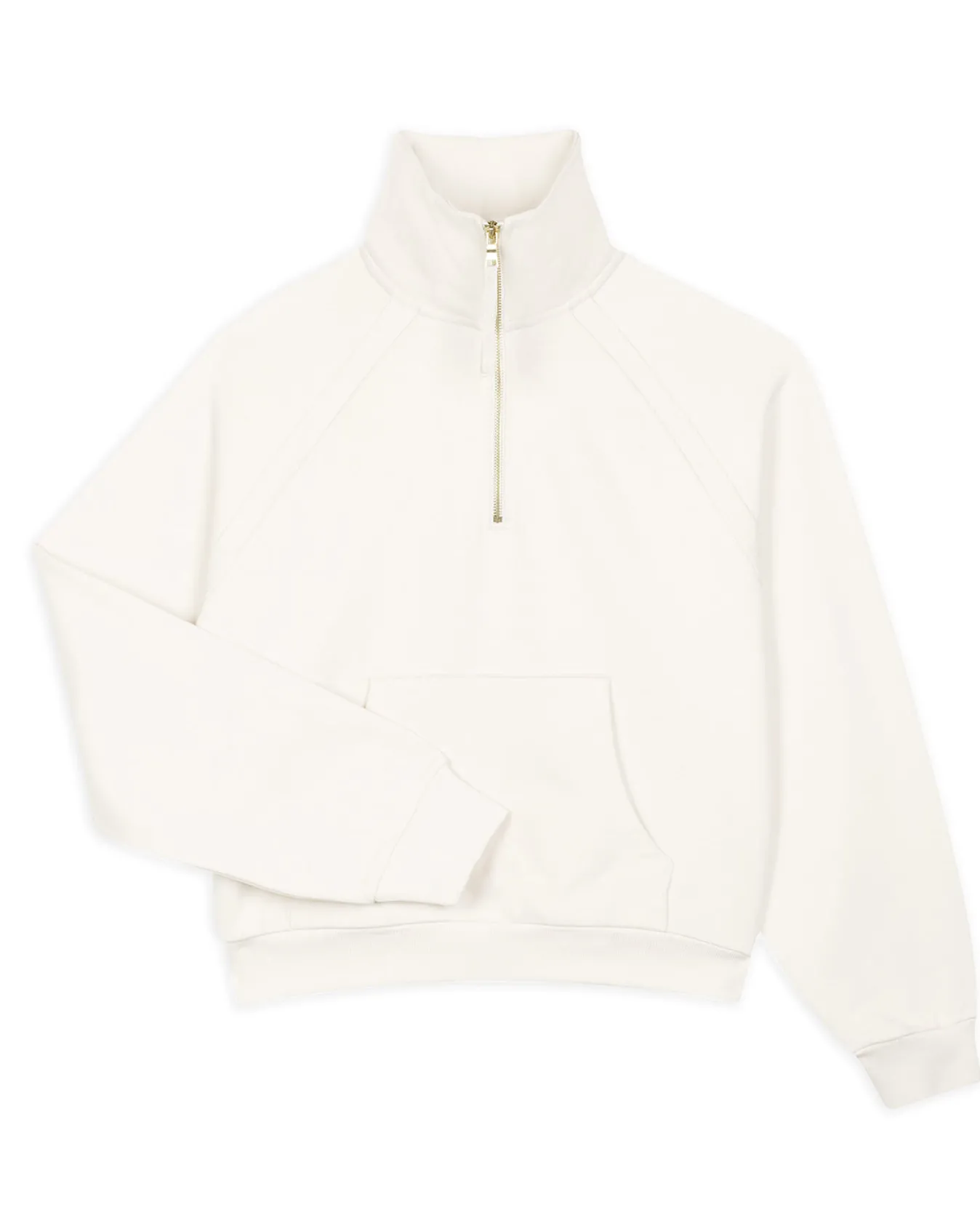 Organic Cotton Half-Zip Sweatshirt - Cream