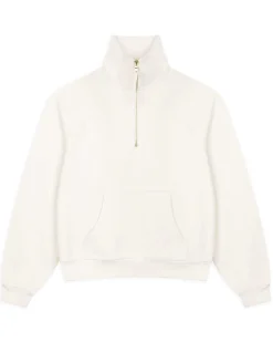 Organic Cotton Half-Zip Sweatshirt - Cream