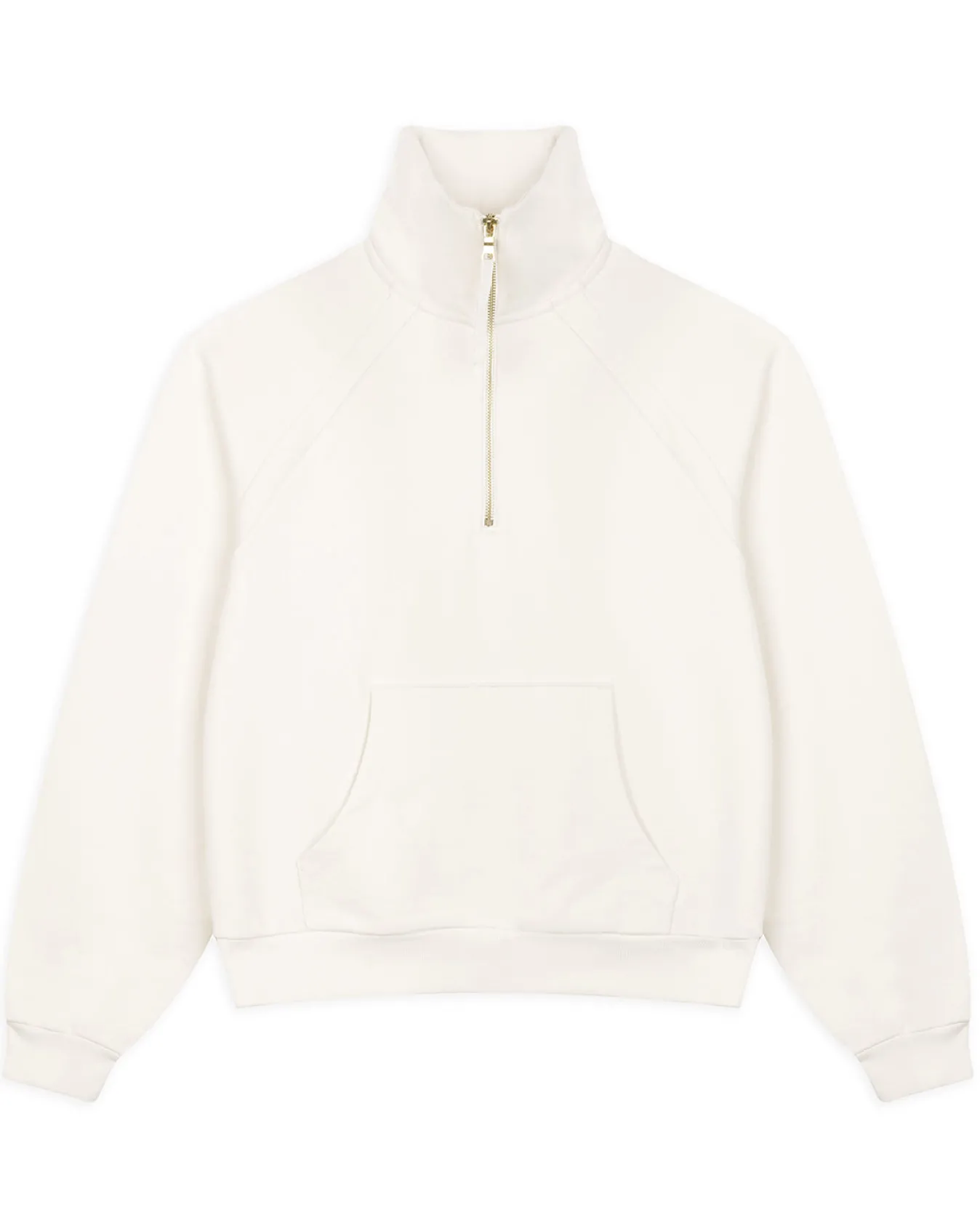 Organic Cotton Half-Zip Sweatshirt - Cream