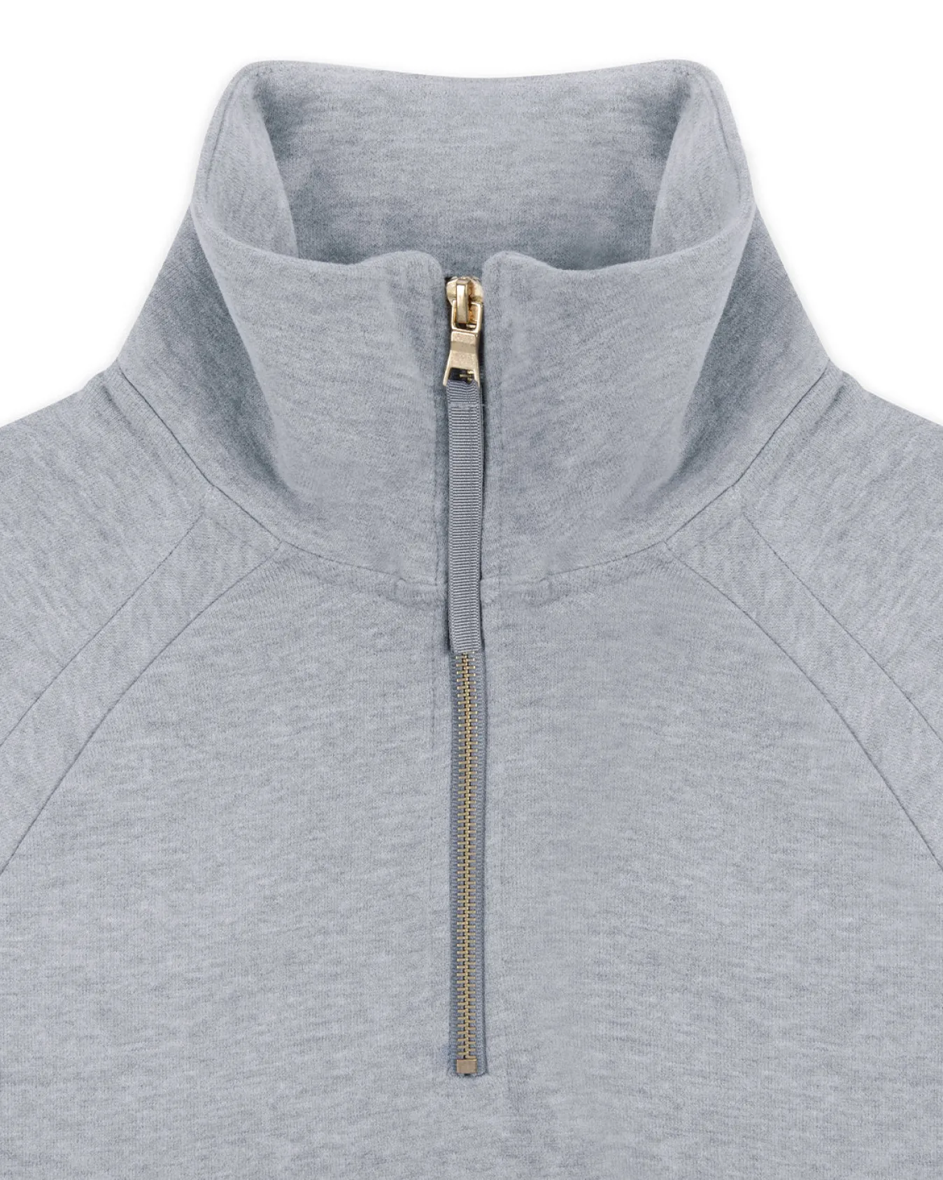 Organic Cotton Half-Zip Sweatshirt - Grey Marl