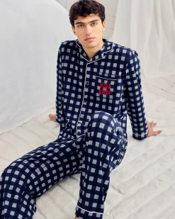 Organic Cotton Kiss the Chef Check Long Pyjama Set