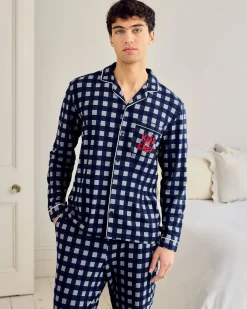 Organic Cotton Kiss the Chef Check Long Pyjama Set