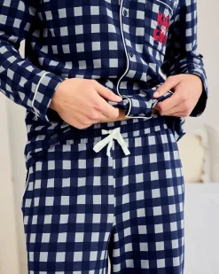 Organic Cotton Kiss the Chef Check Long Pyjama Set