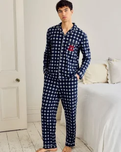 Organic Cotton Kiss the Chef Check Long Pyjama Set