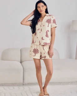 Organic Cotton Midnight Leopard Print Short Pyjama Set