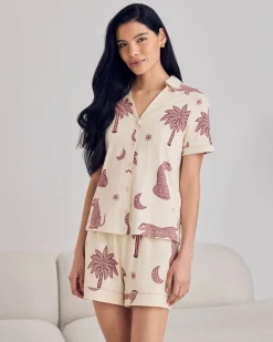 Organic Cotton Midnight Leopard Print Short Pyjama Set