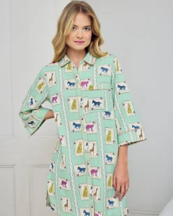 Organic Cotton Playing Card Animals Print Nightshirt