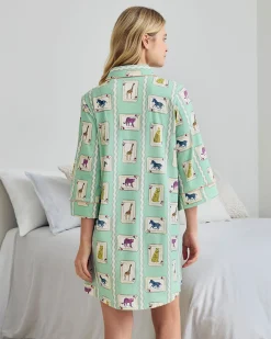 Organic Cotton Playing Card Animals Print Nightshirt