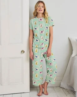 Organic Cotton Playing Card Animals Print Long Pyjama Set
