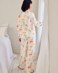 Organic Cotton Poplin Slow Sundays Print Long Pyjama Set