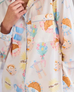 Organic Cotton Poplin Slow Sundays Print Long Pyjama Set