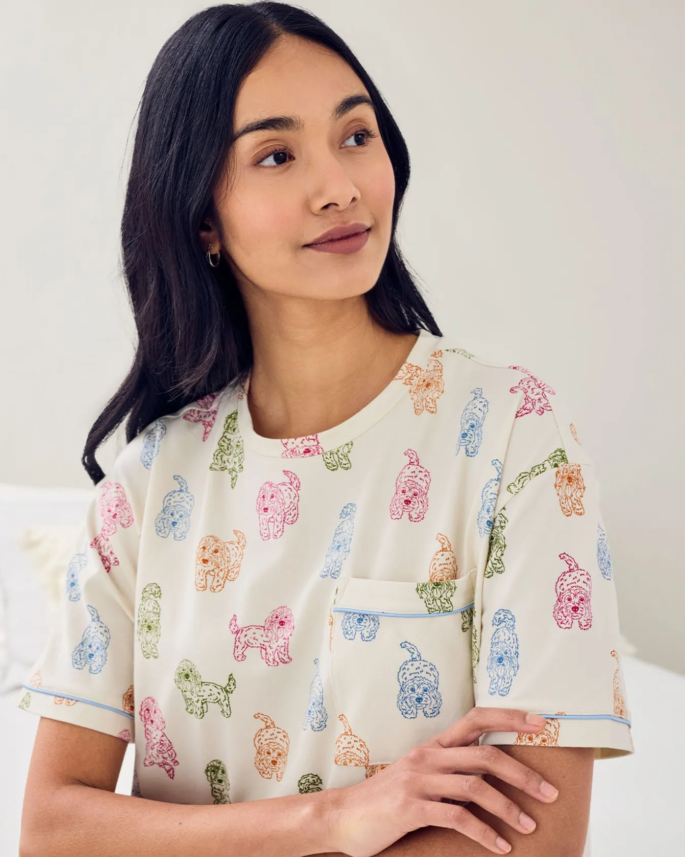 Organic Cotton Rainbow Cockapoo Print Nightshirt