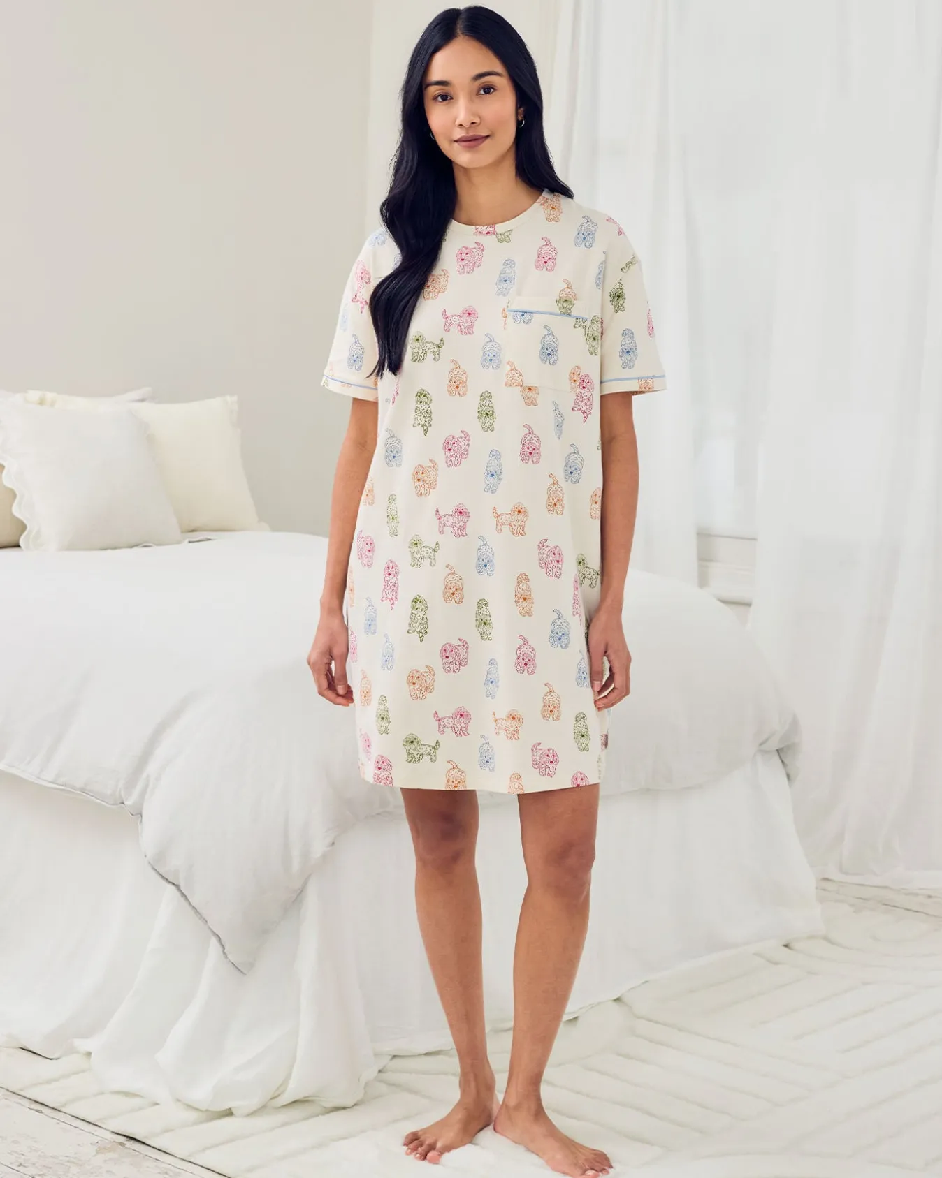 Organic Cotton Rainbow Cockapoo Print Nightshirt