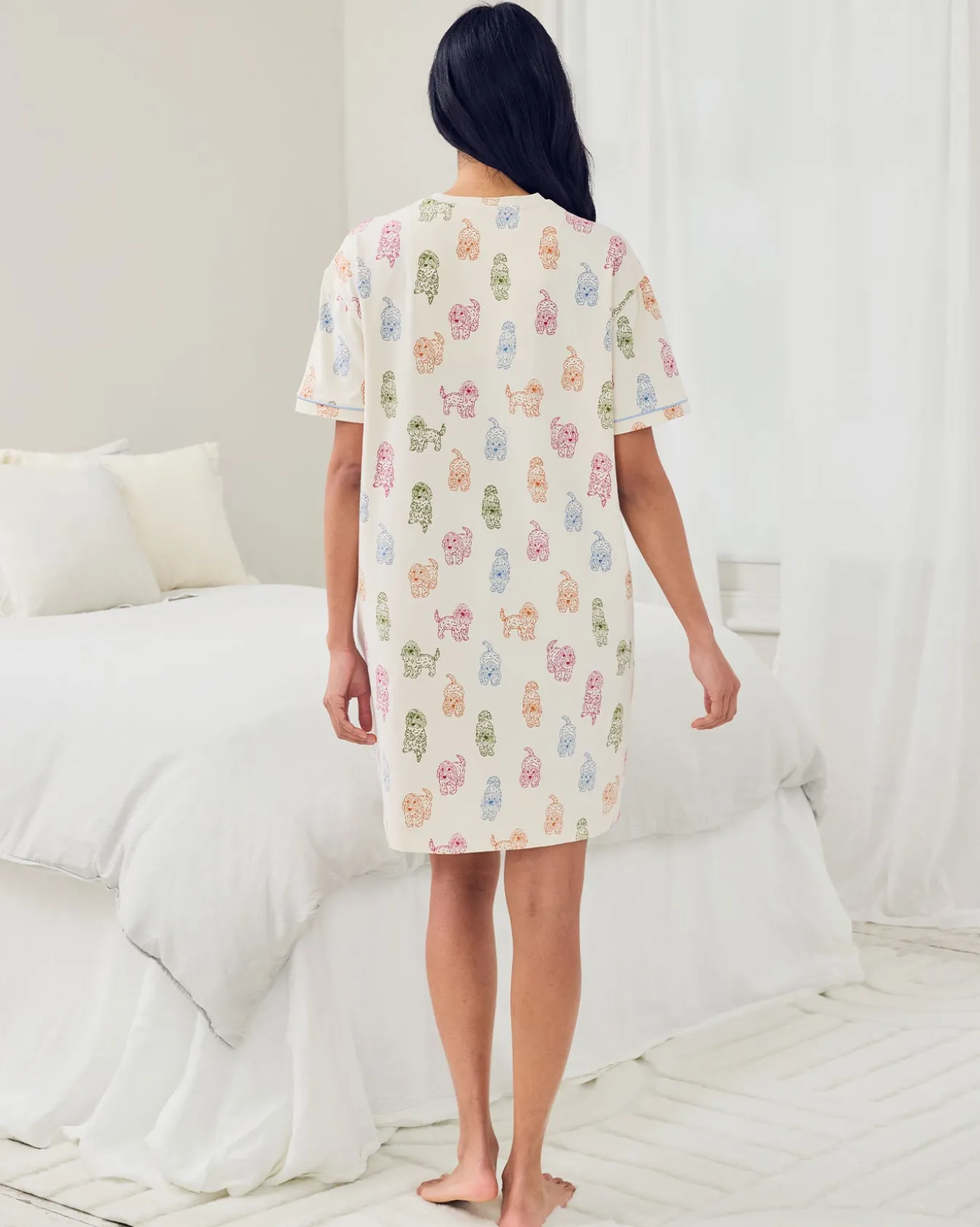 Organic Cotton Rainbow Cockapoo Print Nightshirt
