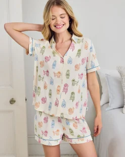 Organic Cotton Rainbow Cockapoo Print Short Pyjama Set