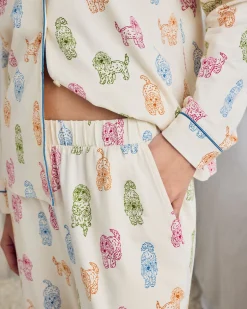 Organic Cotton Rainbow Cockapoo Print Long Pyjama Set