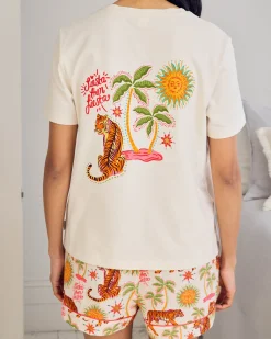 Organic Cotton Siesta Tiger Print Short Pyjama Set