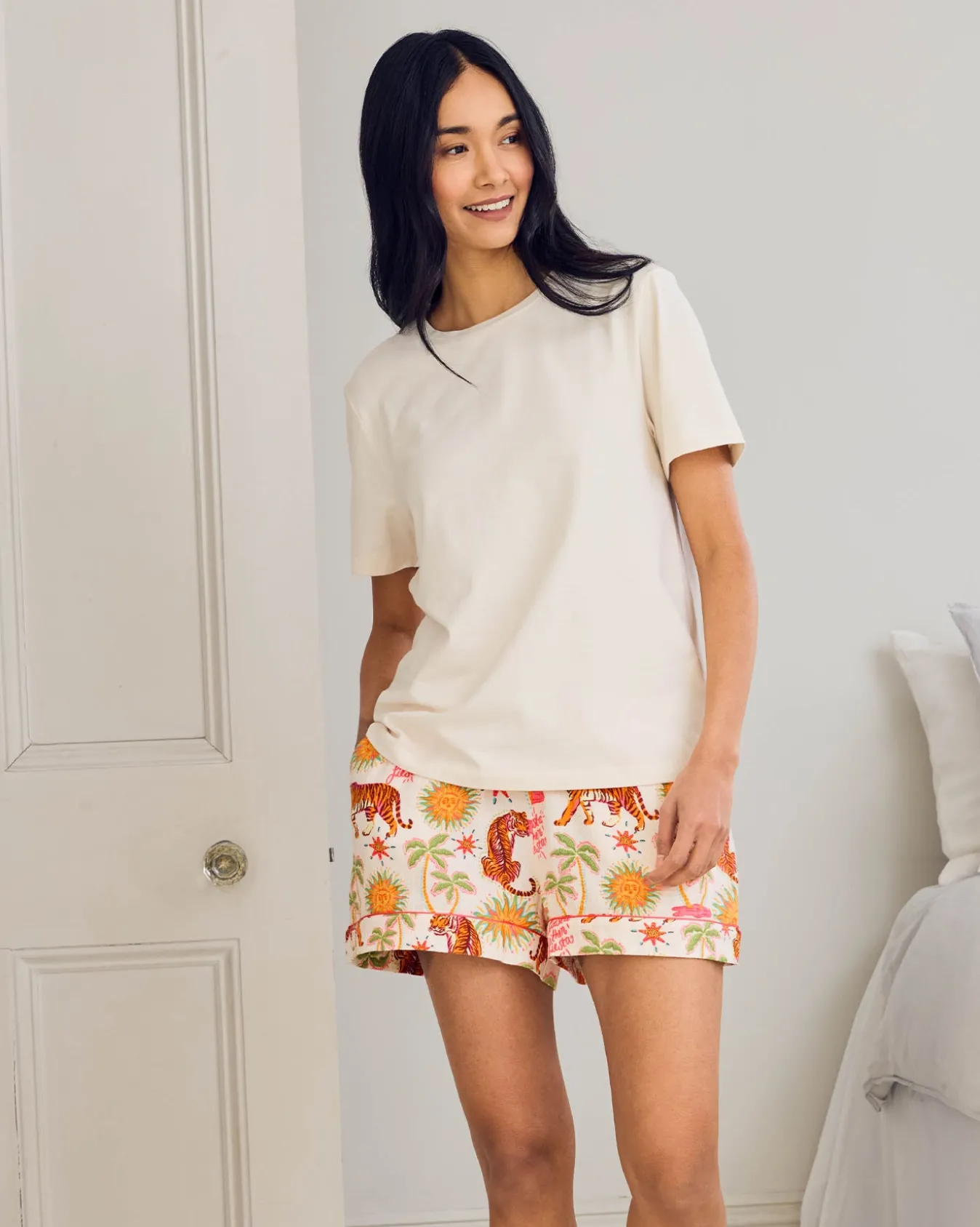 Organic Cotton Siesta Tiger Print Short Pyjama Set