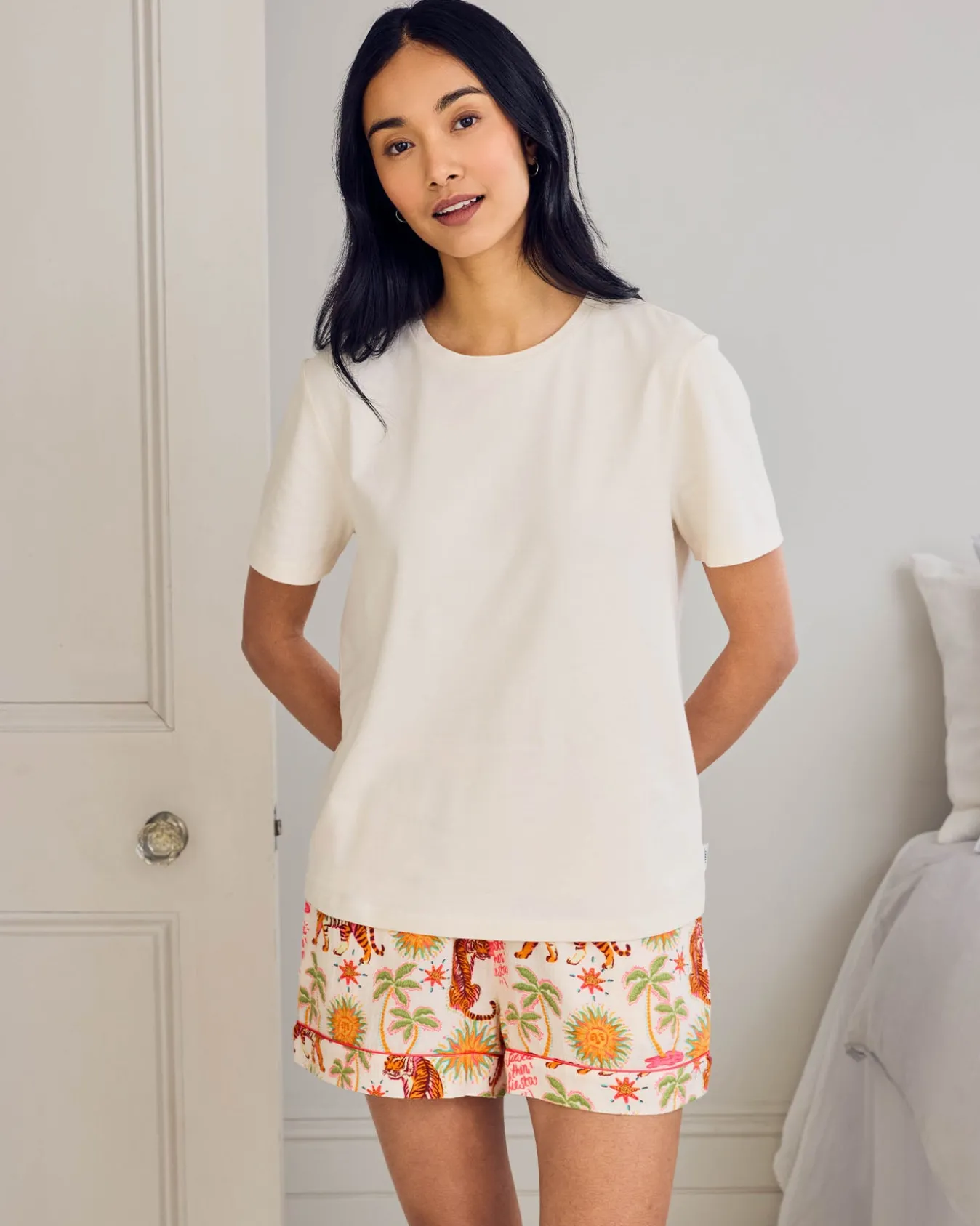 Organic Cotton Siesta Tiger Print Short Pyjama Set