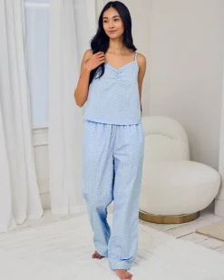 Organic Cotton Soleil Stripe Print Cami Long Pyjama Set