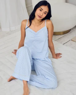 Organic Cotton Soleil Stripe Print Cami Long Pyjama Set