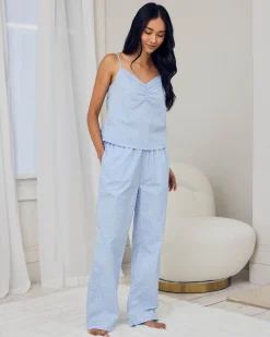 Organic Cotton Soleil Stripe Print Cami Long Pyjama Set