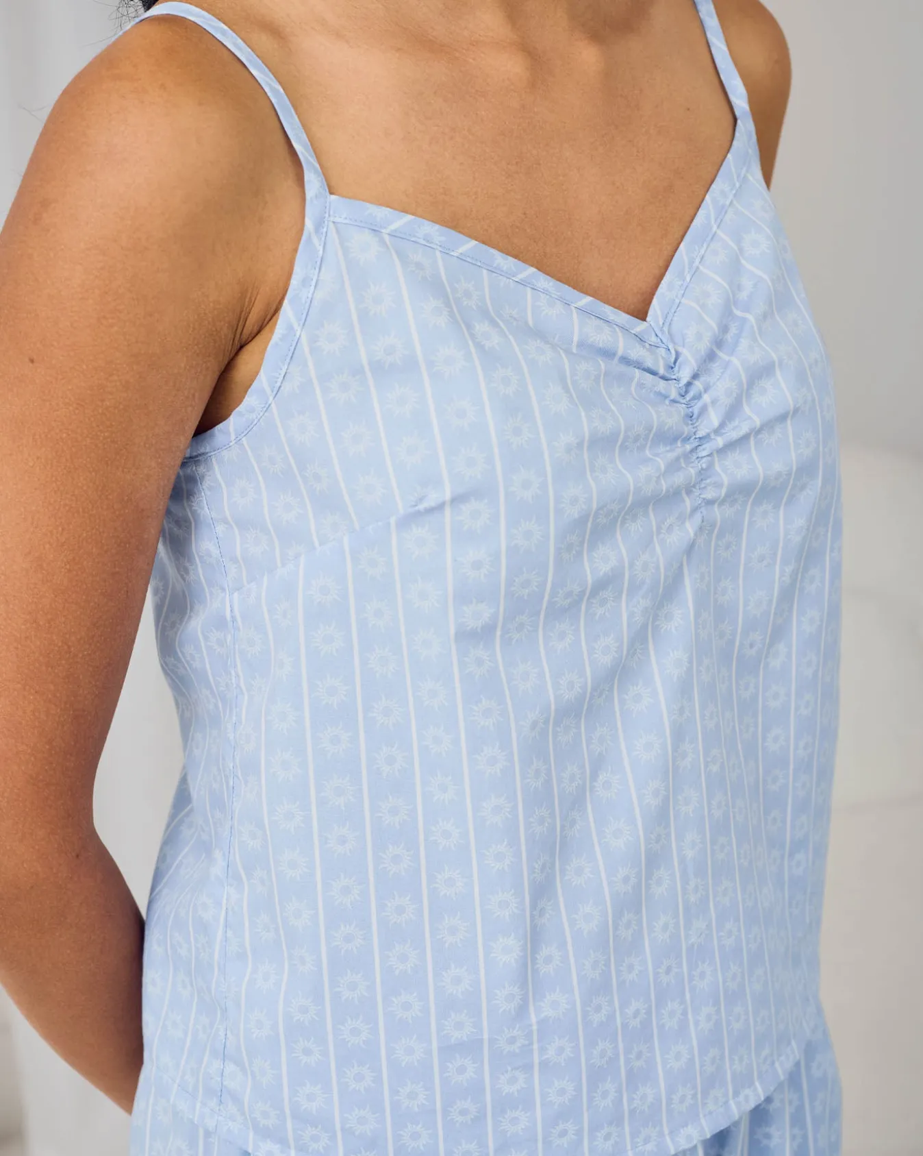 Organic Cotton Soleil Stripe Print Cami Long Pyjama Set