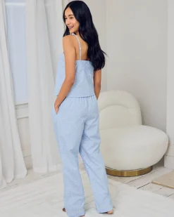 Organic Cotton Soleil Stripe Print Cami Long Pyjama Set