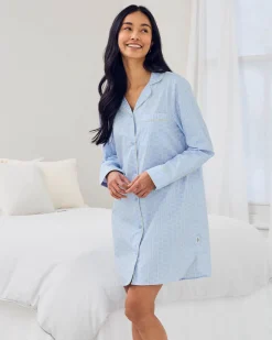 Organic Cotton Soleil Stripe Print Nightshirt