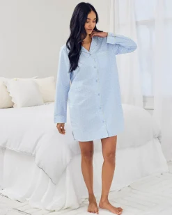 Organic Cotton Soleil Stripe Print Nightshirt