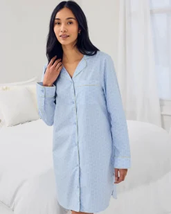 Organic Cotton Soleil Stripe Print Nightshirt