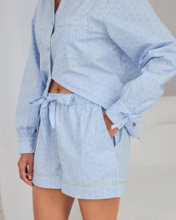 Organic Cotton Soleil Stripe Print Short Pyjama Set