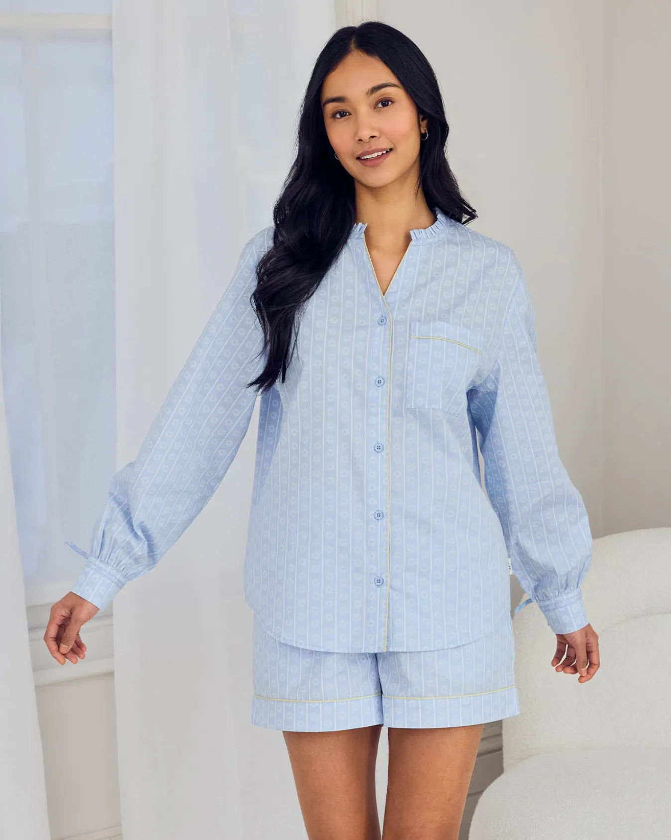Organic Cotton Soleil Stripe Print Short Pyjama Set