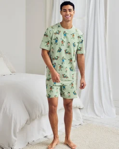 Organic Cotton Sports Frogs Print Short Pyjama Set