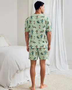 Organic Cotton Sports Frogs Print Short Pyjama Set