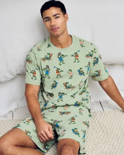 Organic Cotton Sports Frogs Print Short Pyjama Set