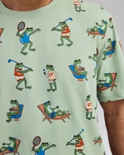 Organic Cotton Sports Frogs Print Short Pyjama Set