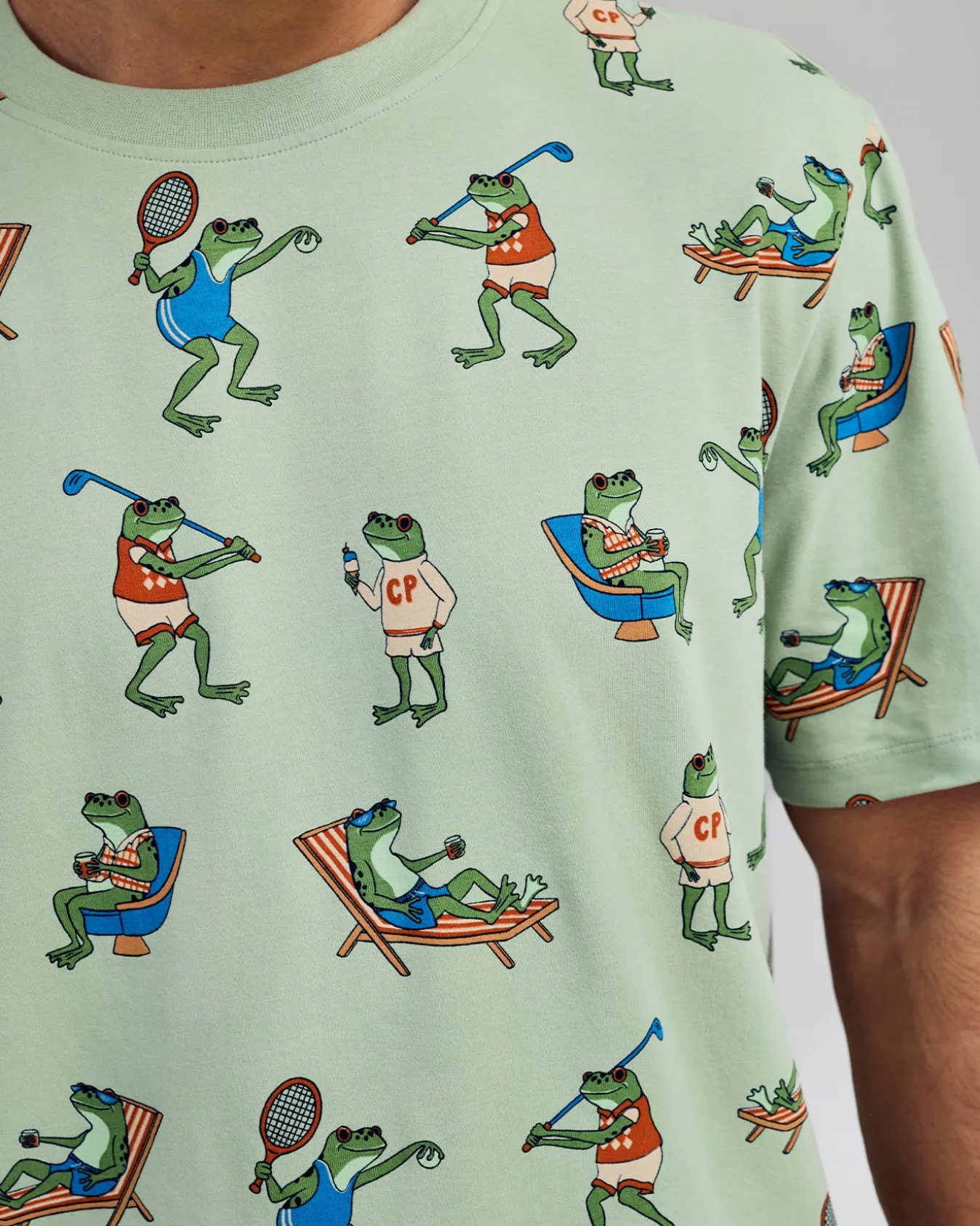 Organic Cotton Sports Frogs Print Short Pyjama Set