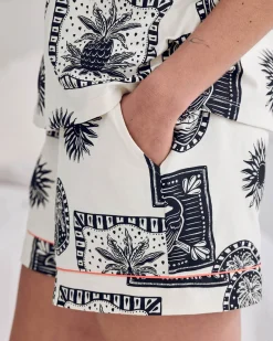 Organic Cotton Stamp & Tile Print Short Pyjama Set