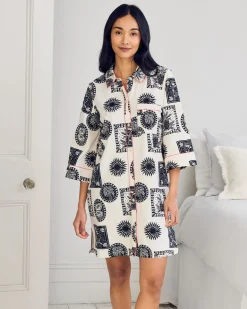 Organic Cotton Stamp & Tile Print Nightshirt