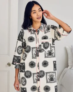 Organic Cotton Stamp & Tile Print Nightshirt