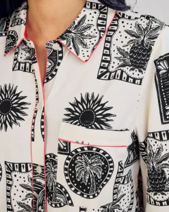 Organic Cotton Stamp & Tile Print Nightshirt