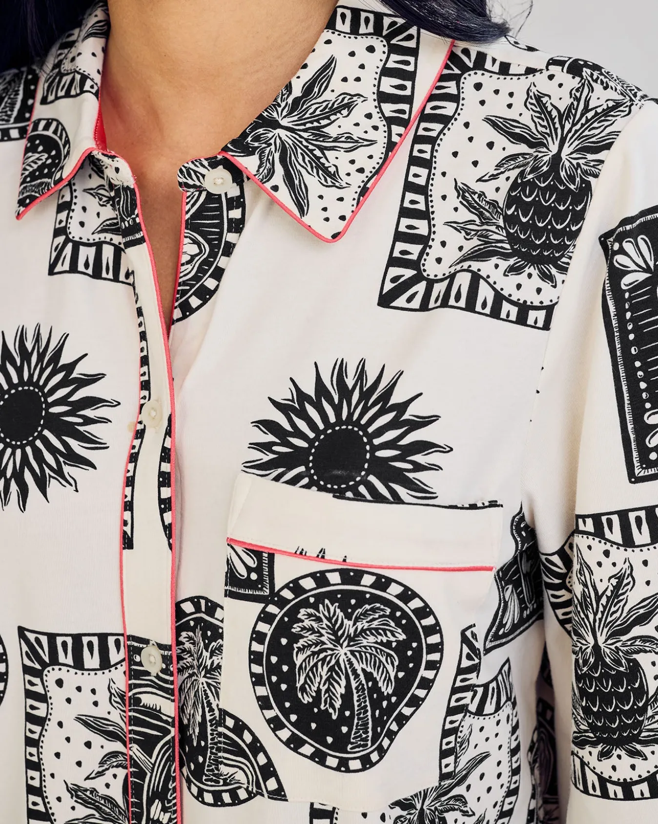 Organic Cotton Stamp & Tile Print Nightshirt