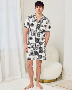 Organic Cotton Stamp & Tile Print Short Pyjama Set